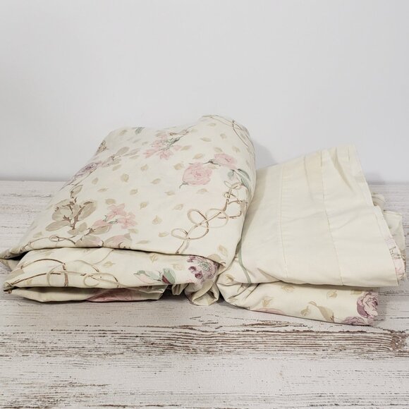 Vintage Cannon  Full Size Flat & Fitted Sheet Set  Floral Pattern - Picture 4 of 4